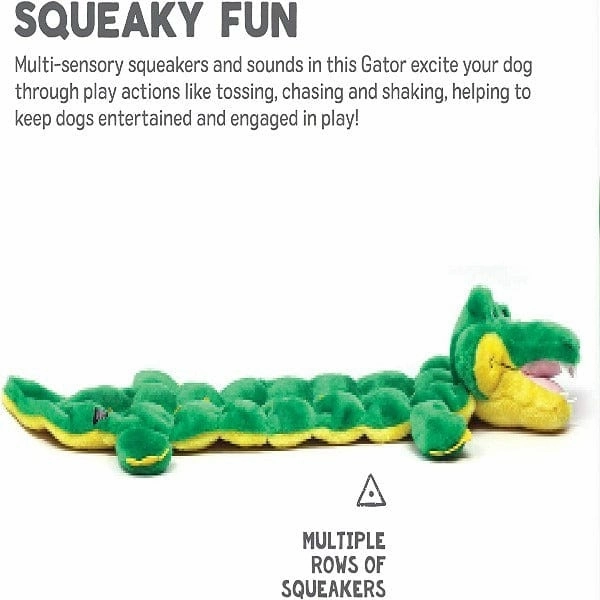 Outward Hound Squeaker Matz Plush Gator Dog Toy
