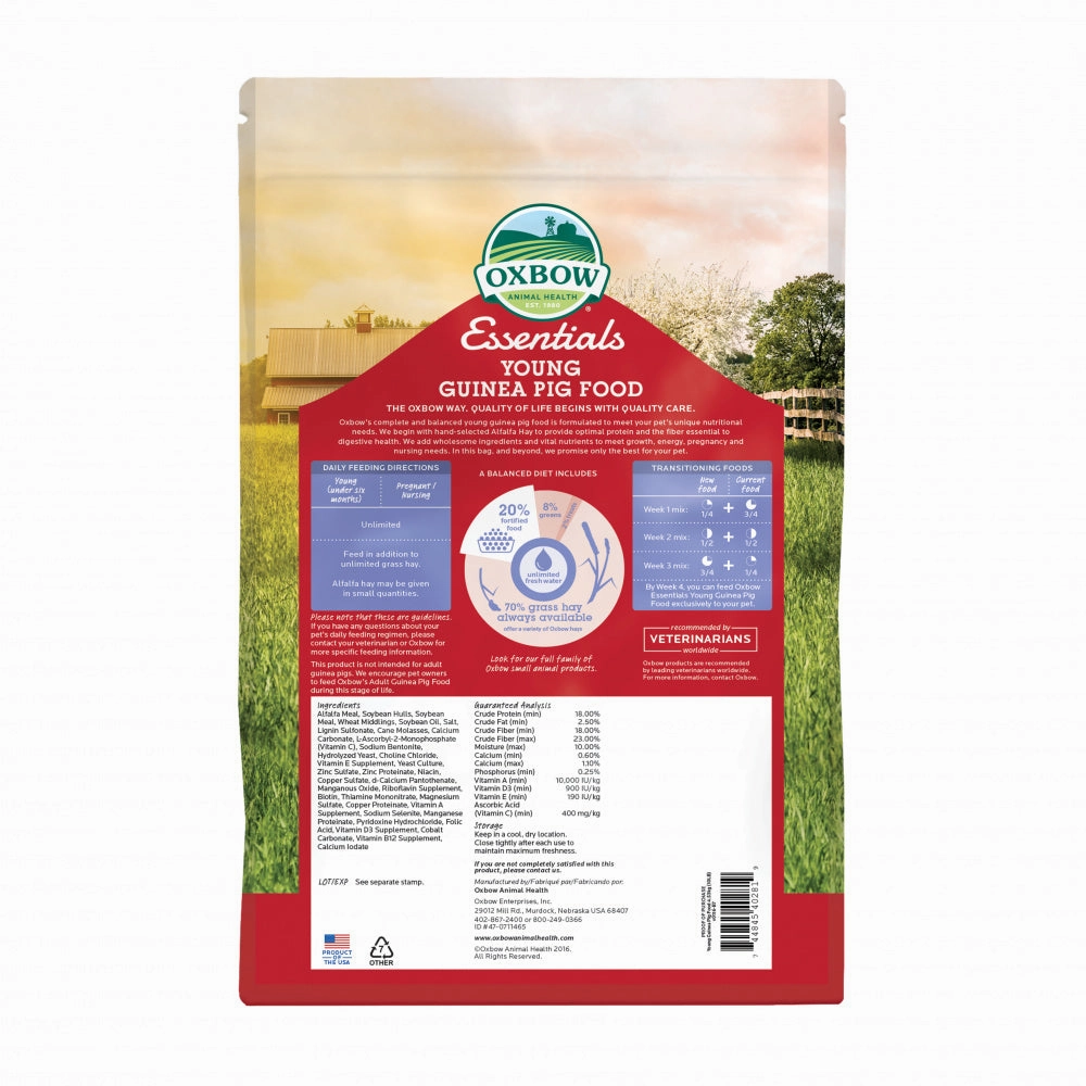 Oxbow Animal Health Essentials Young Guinea Pig Food All Natural Guinea Pig Pellets