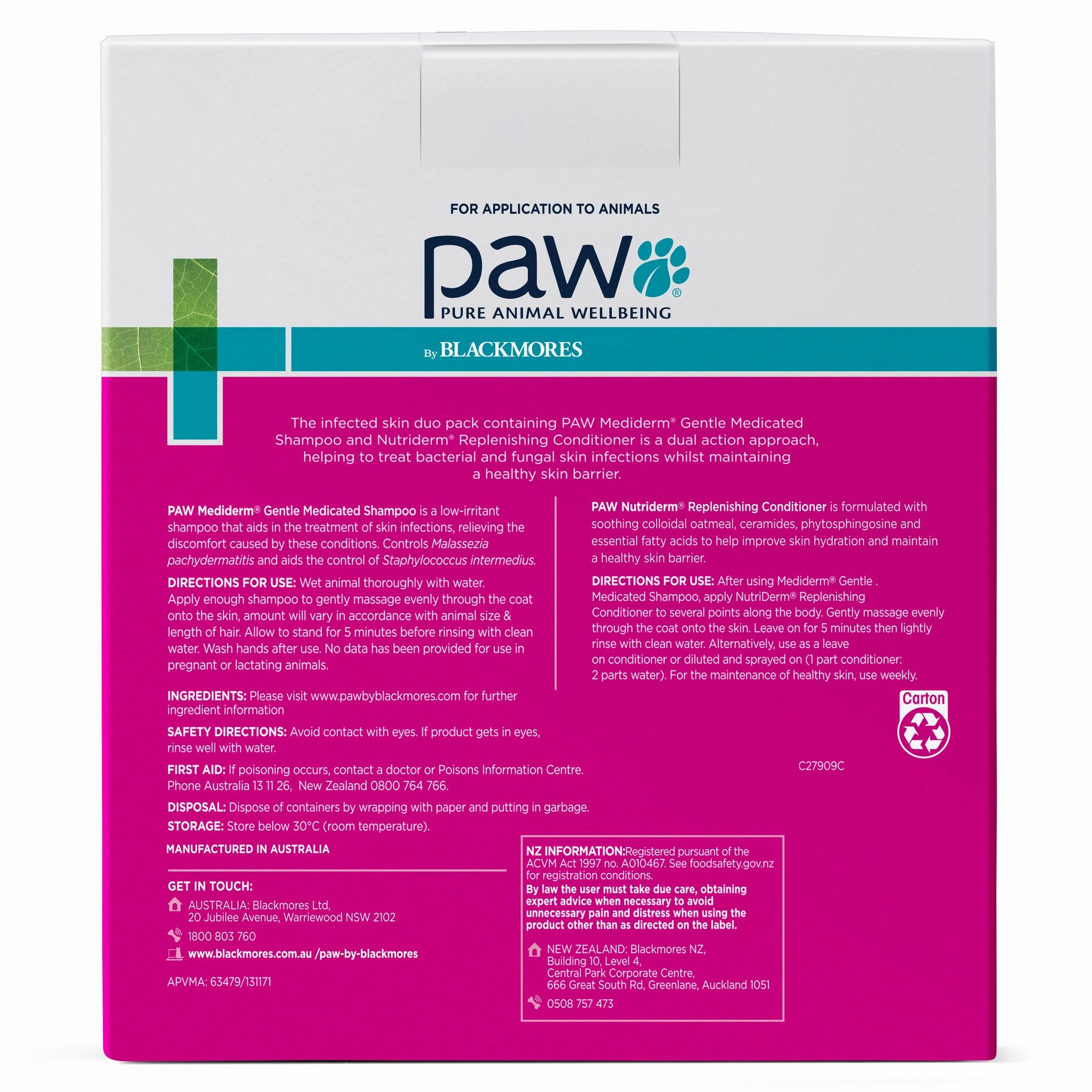 PAW - Medi-NutriDerm Infected Skin Duo Pack for Dogs and Cats (2x200ml)