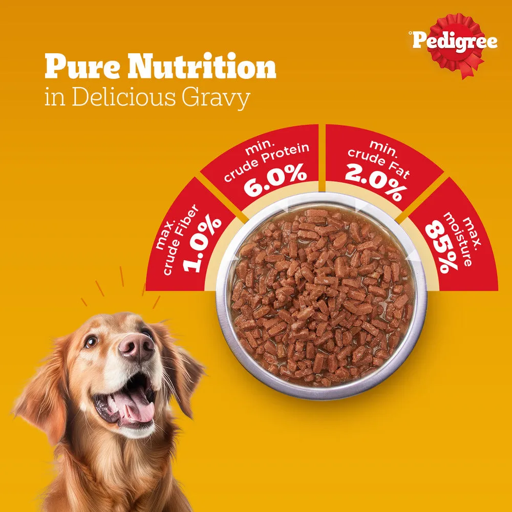 Pedigree PRO Active Adult Large Breed Dry Food, Pedigree Chicken Liver Gravy Dogs Wet Food Combo