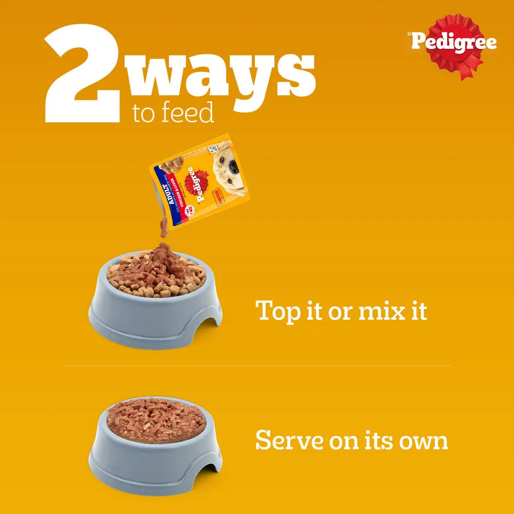 Pedigree PRO Active Adult Large Breed Dry Food, Pedigree Chicken Liver Gravy Dogs Wet Food Combo