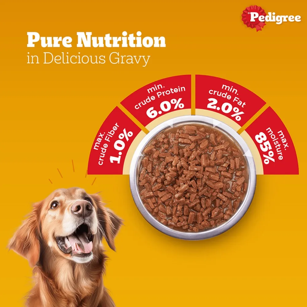 Pedigree PRO Expert Nutrition Active Adult Large Breed Dry Food and Pedigree Chicken & Liver Chunks in Gravy Adult Dog Wet Food Combo