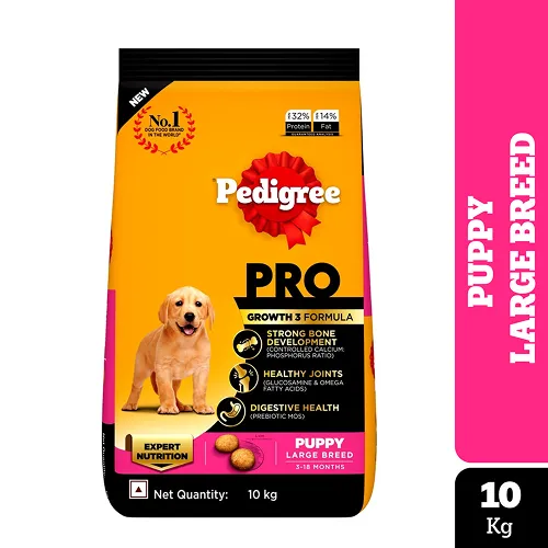 Pedigree PRO Large Breed Puppy Dry Food, Pedigree Chicken Liver Gravy Adult Dog Wet Food Combo