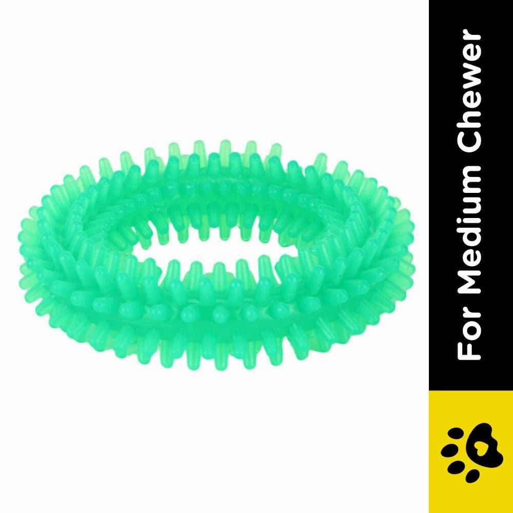 Pedigree Dentastix Oral Care for Adult (Large Breed of 25 kg ) Treats, Basil Teething Ring Chew Toy and Pet Vogue Bouncy Rubber Ball for Dogs Combo