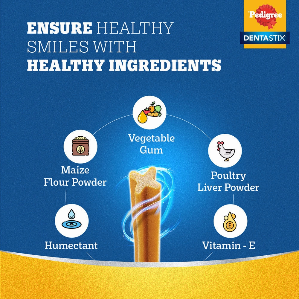 Pedigree Dentastix Oral Care for Adult (Small Breed of 5 to 10 kg) and Roasted Lamb Tasty Jerky Dog Treats Combo