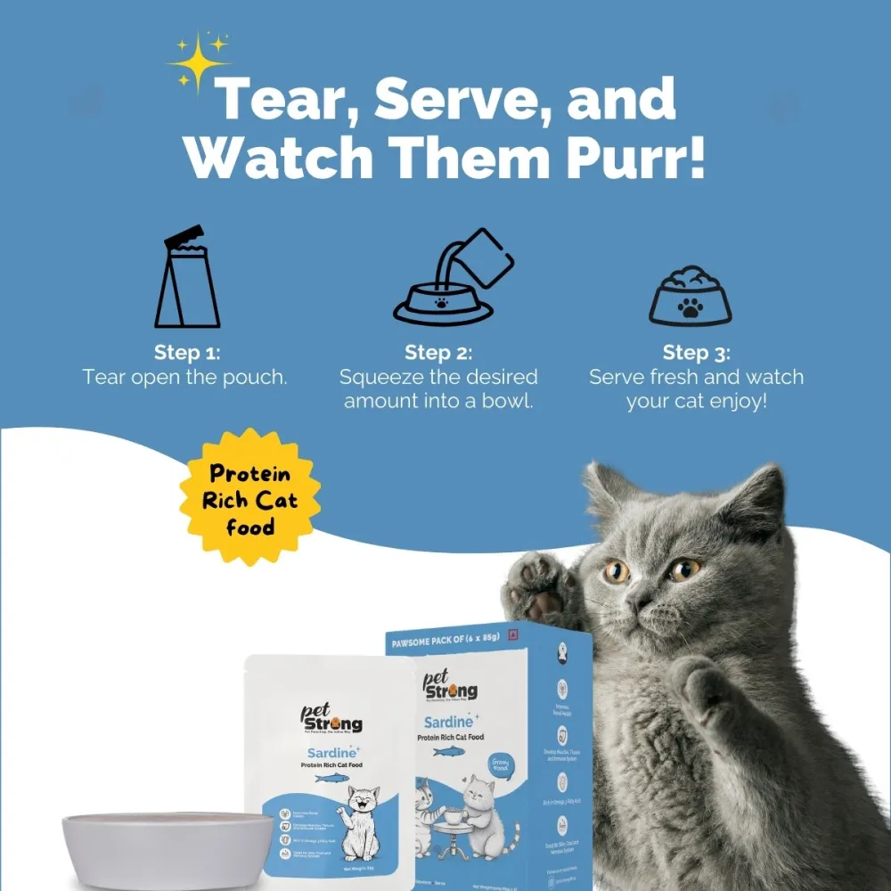 PetStrong Sardine & Tuna and White Fish in Gravy Cat Wet Food Combo
