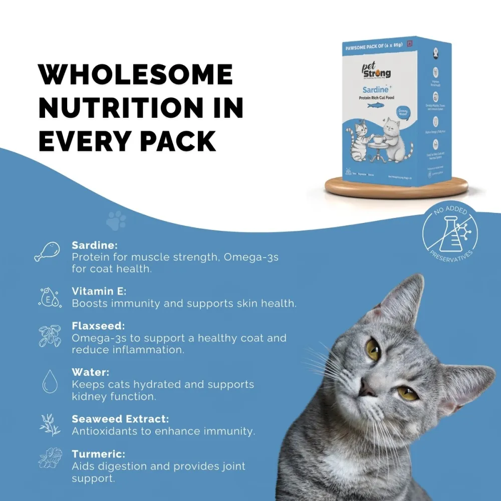 PetStrong Sardine & Tuna and White Fish in Gravy Cat Wet Food Combo