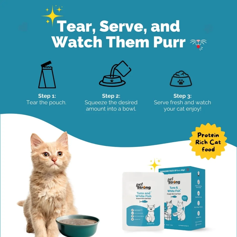 PetStrong Sardine & Tuna and White Fish in Gravy Cat Wet Food Combo