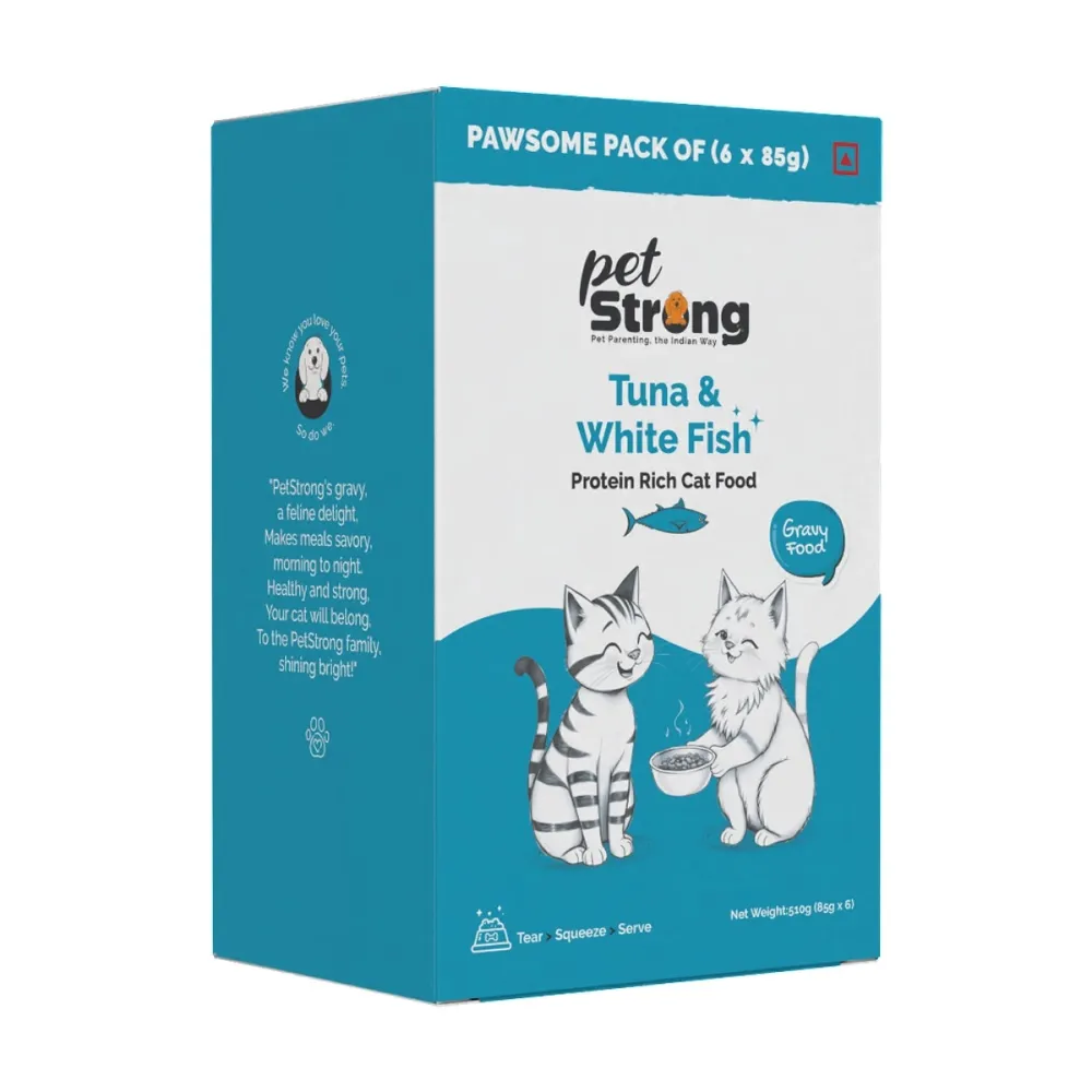PetStrong Sardine & Tuna and White Fish in Gravy Cat Wet Food Combo