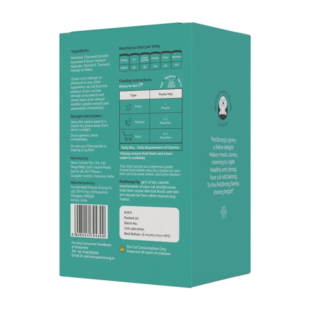 PetStrong Tuna and White Fish & Mackerel and Seaweed in Gravy Cat Wet Food Combo
