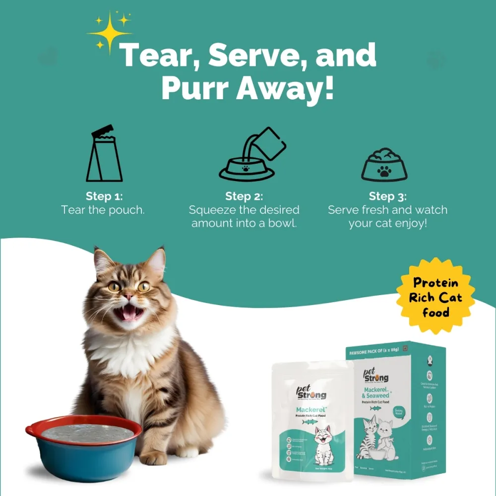 PetStrong Tuna and White Fish & Mackerel and Seaweed in Gravy Cat Wet Food Combo