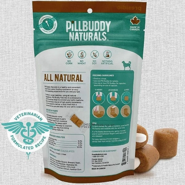 Pill Buddy Naturals Pill Hiding Treat for Dogs; Peanut Butter & Honey Recipe