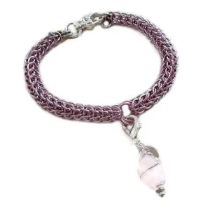 Pink Princess Hand Woven Chain Dog Collar