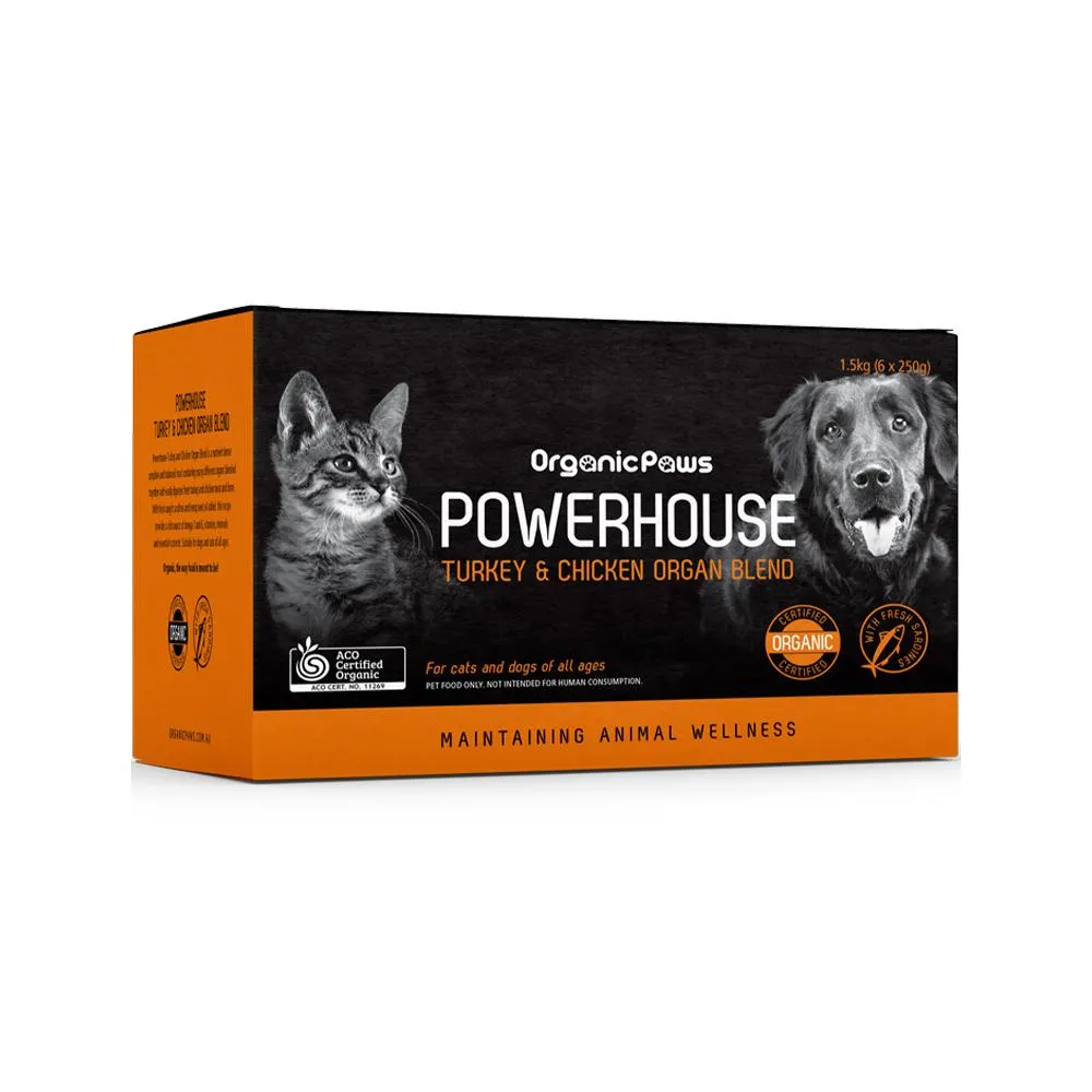 Powerhouse Frozen Turkey & Chicken Organ Blend Dog & Cat Food