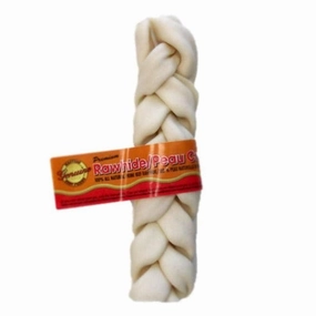 Premium White Rawhide Braided Twist