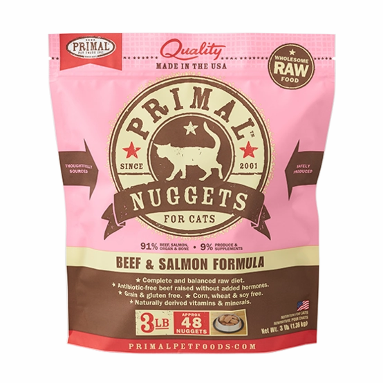 Primal Beef & Salmon Nuggets Frozen Cat Food