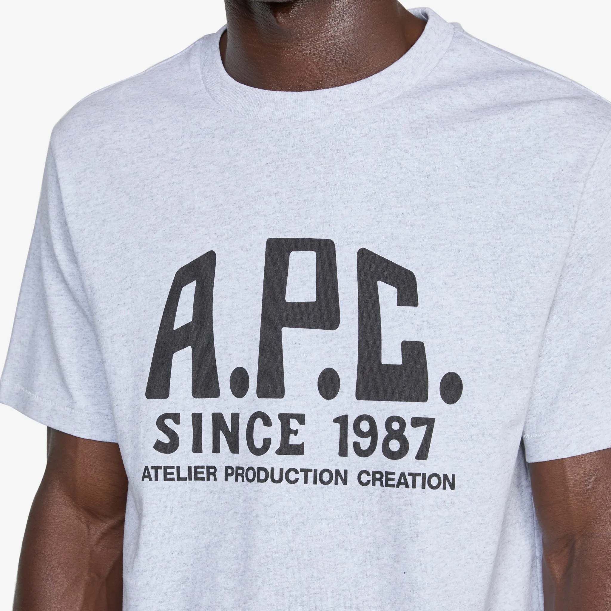 Print Label T-Shirt Heather Grey A.P.C. Clothing