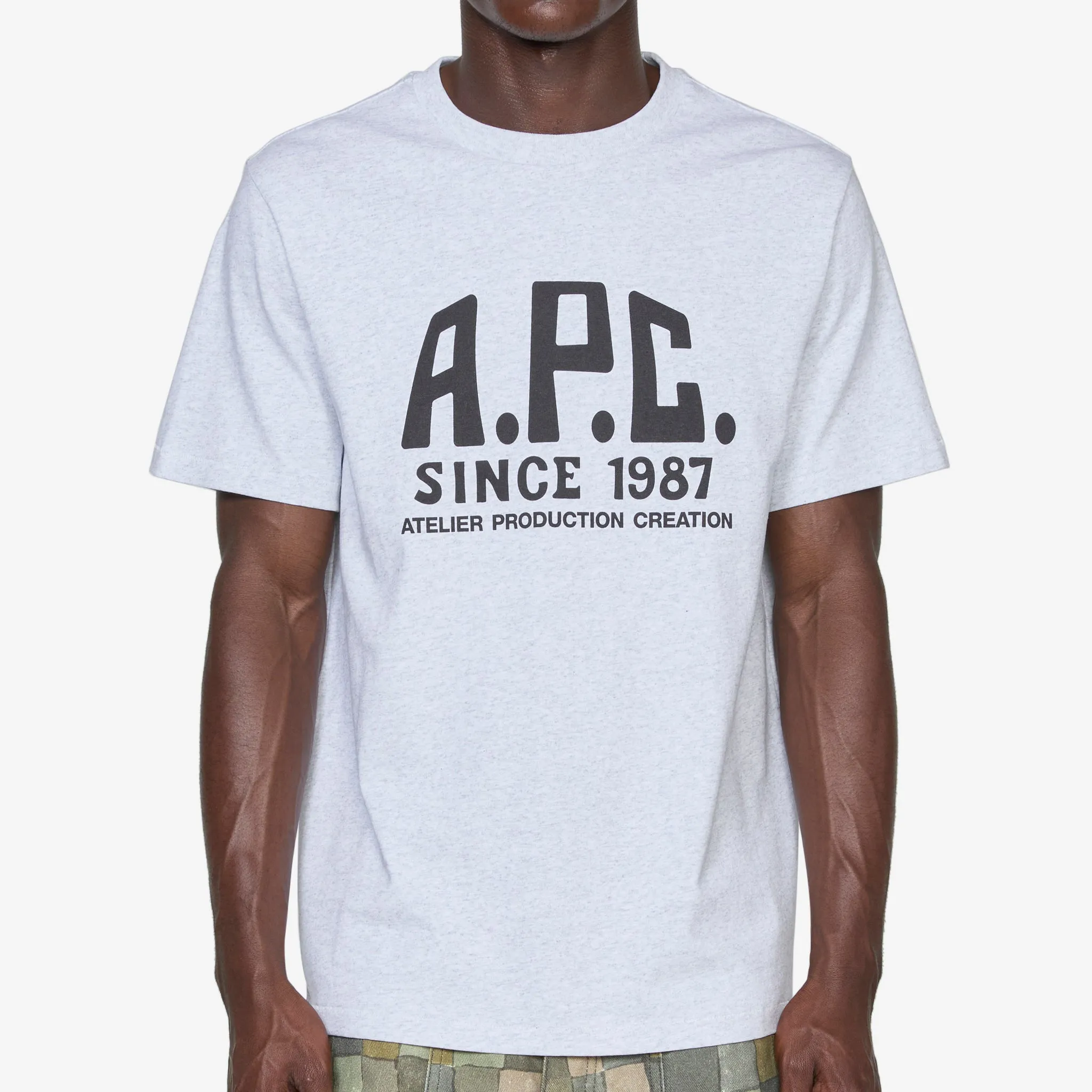 Print Label T-Shirt Heather Grey A.P.C. Clothing
