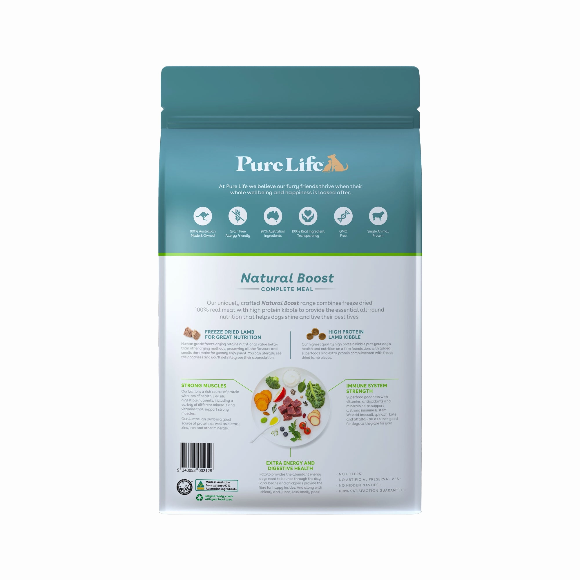 Pure Life - Natural Boost Lamb Dog Food (8kg)