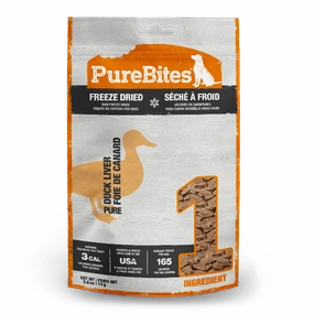 PureBites Freeze Dried Duck Liver Dog Treats, 74g