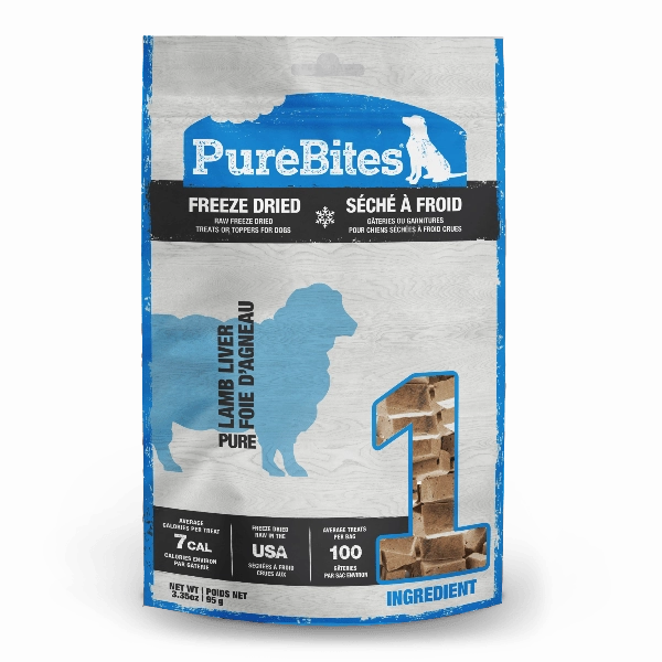 PureBites Freeze Dried Lamb Liver Dog Treats, 95g