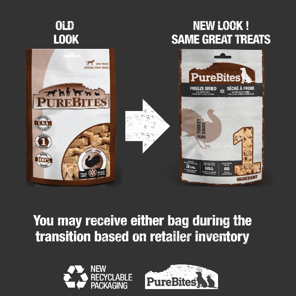 PureBites Freeze Dried Turkey Dog Treats, 70g