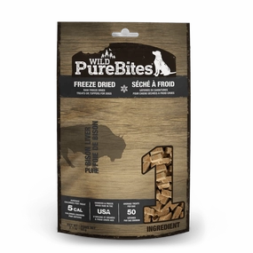 PureBites Wild Freeze Dried Bison Liver Dog Treats, 60g
