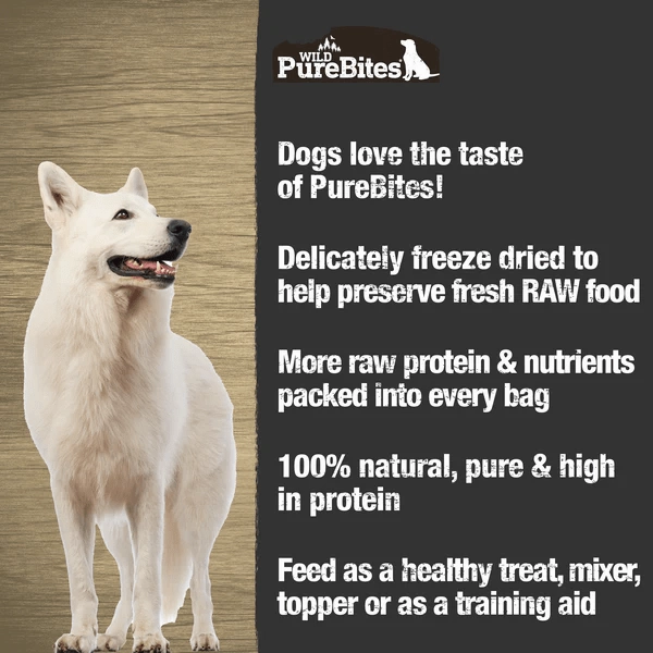 PureBites Wild Freeze Dried Bison Liver Dog Treats, 60g