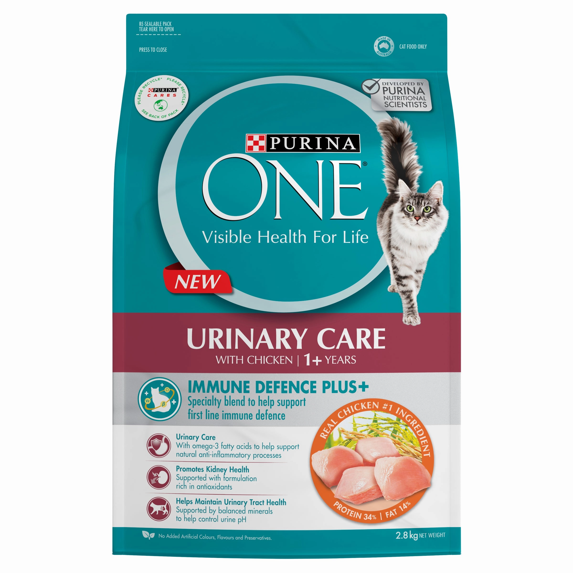 PURINA ONE - Adult Urinary Care Chicken Dry Cat Food (2.8kg)