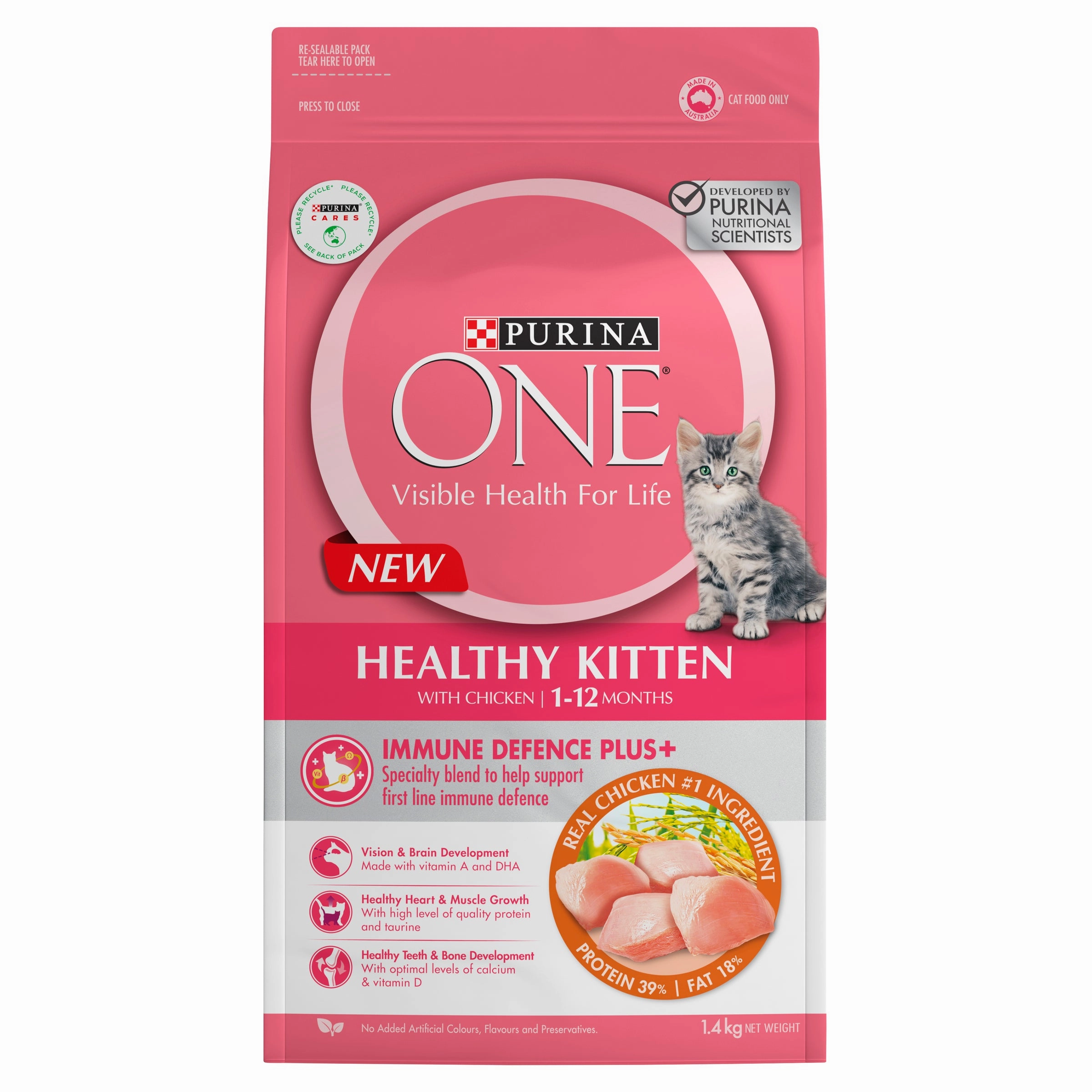PURINA ONE - Kitten Chicken Dry Cat Food (1.4kg)