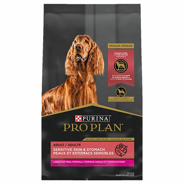 Purina Pro Plan Adult Sensitive Skin & Stomach Lamb & Oat Meal Dry Dog Food, 24lb