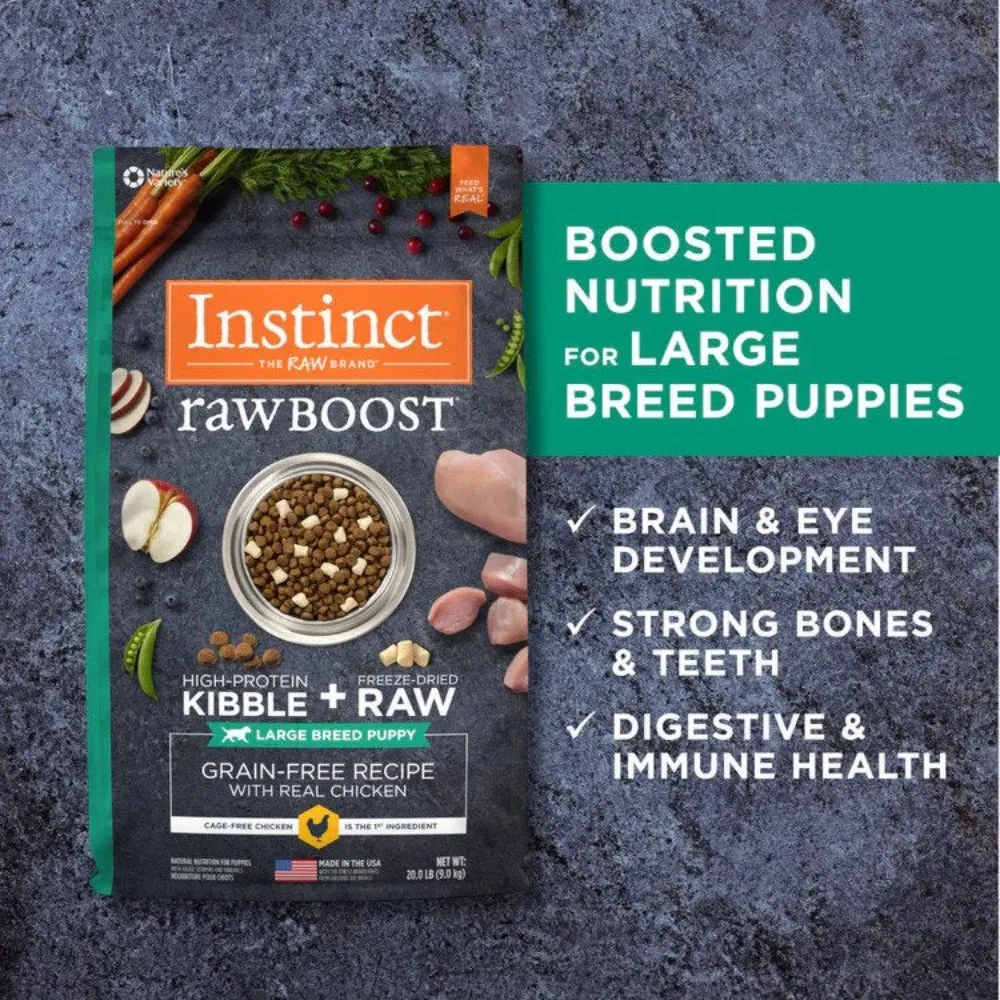 Raw Boost Large Breed Puppy Grain Free Kibble   Raw Dog Dry Food - Chicken