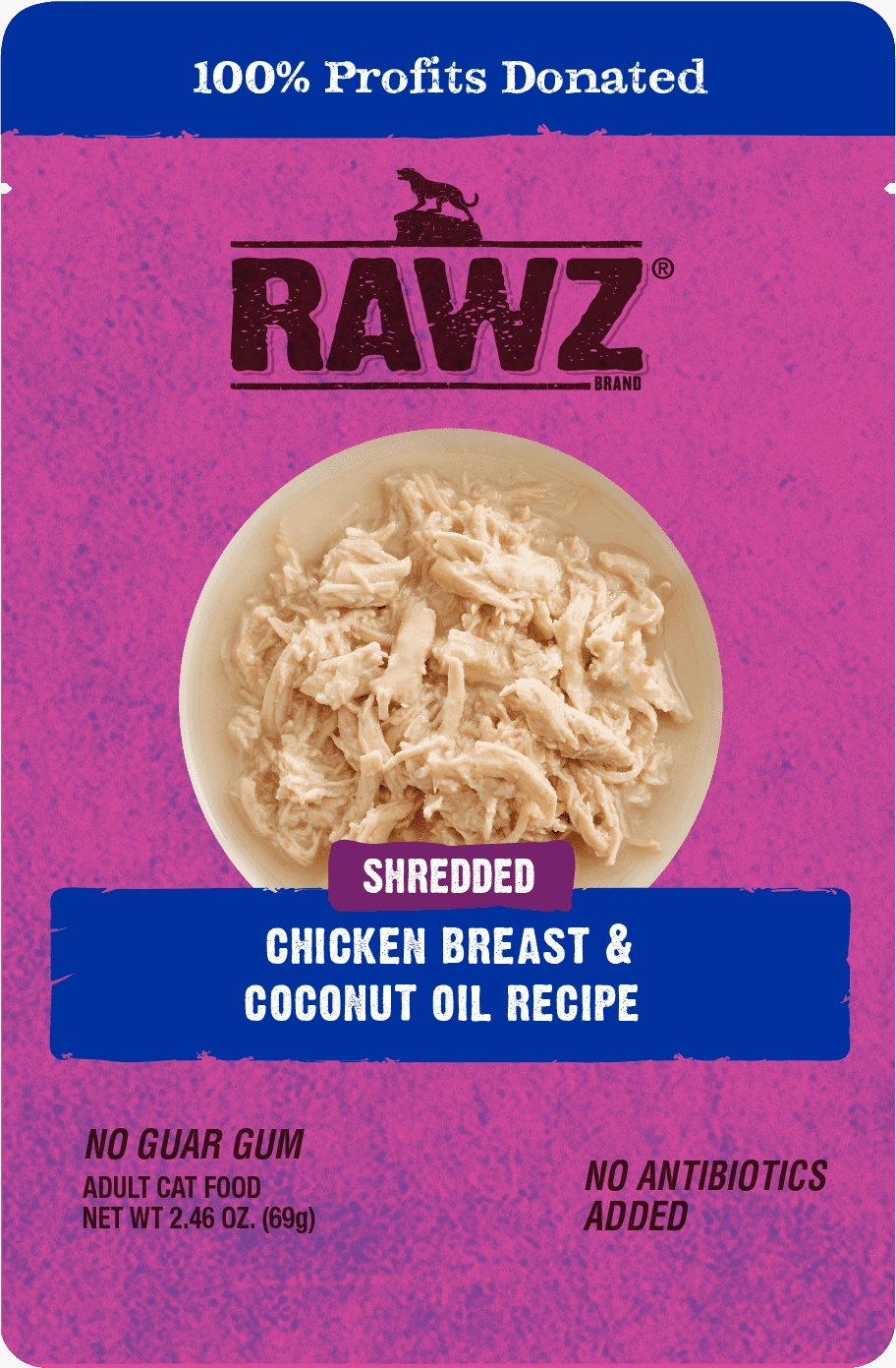 RAWZ Shredded Chicken Breast & Coconut Oil Wet Cat Food Pouch