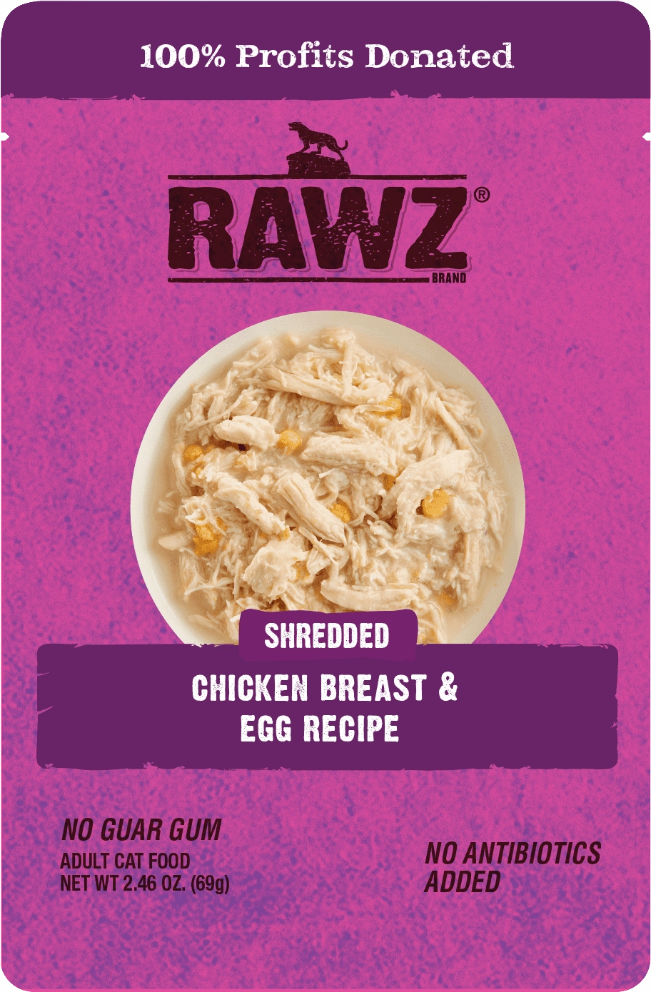 RAWZ Shredded Chicken Breast & Egg Wet Cat Food Pouch