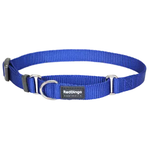 Red Dingo Dog Martingale Collar Dark Blue (25mm x 41-63cm)
