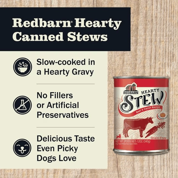 RedBarn Hearty Stew Beef & Carrot Recipe Canned Dog Food, 12oz