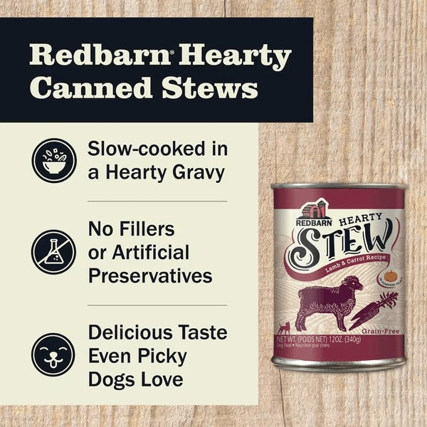 RedBarn Hearty Stew Lamb & Carrot Recipe Canned Dog Food, 12oz