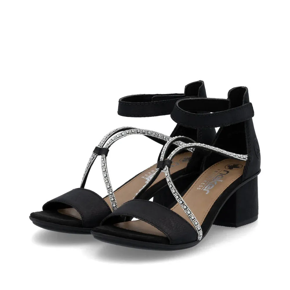 Rieker Shoes 64654-00 Dress Ankle Strap Black