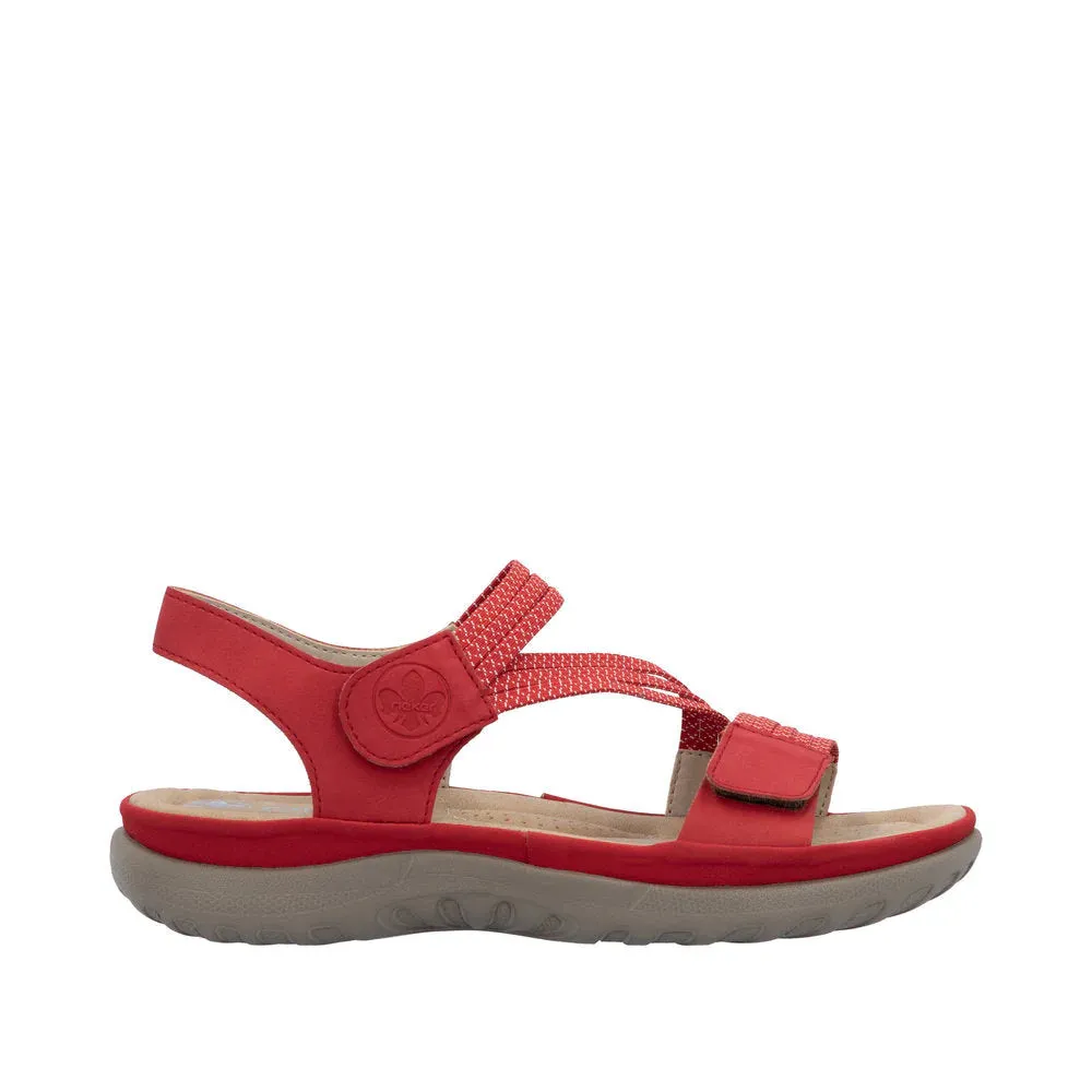 Rieker Shoes 64870-33 Velcro Z-Strap Red