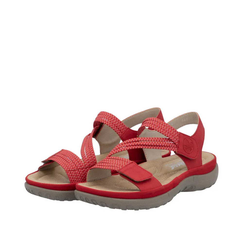 Rieker Shoes 64870-33 Velcro Z-Strap Red