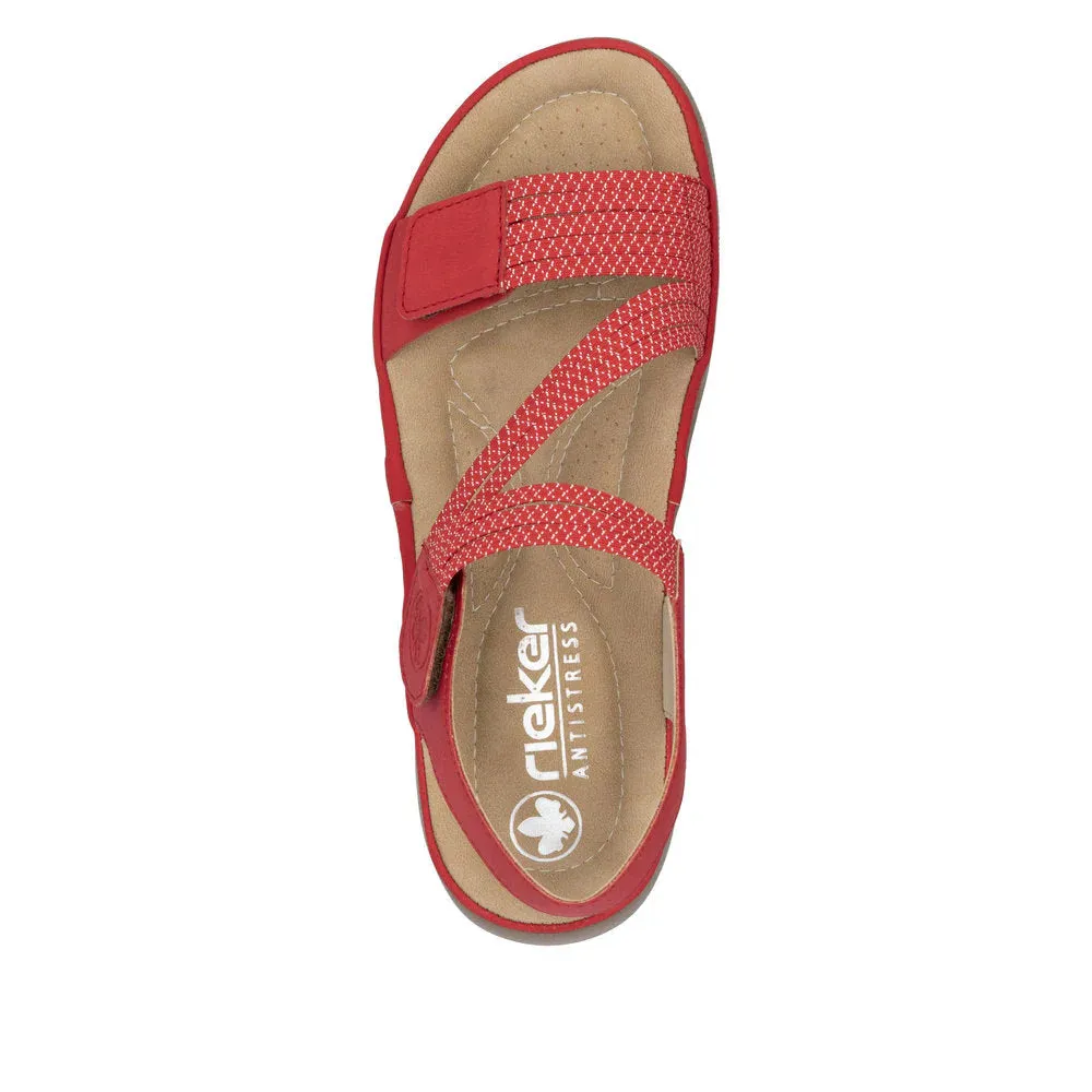 Rieker Shoes 64870-33 Velcro Z-Strap Red