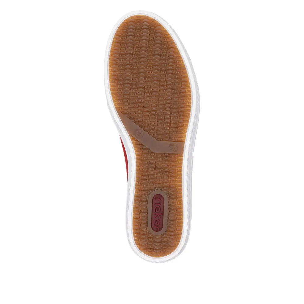 Rieker Shoes L59L1-33 Red Lace/Side Zip