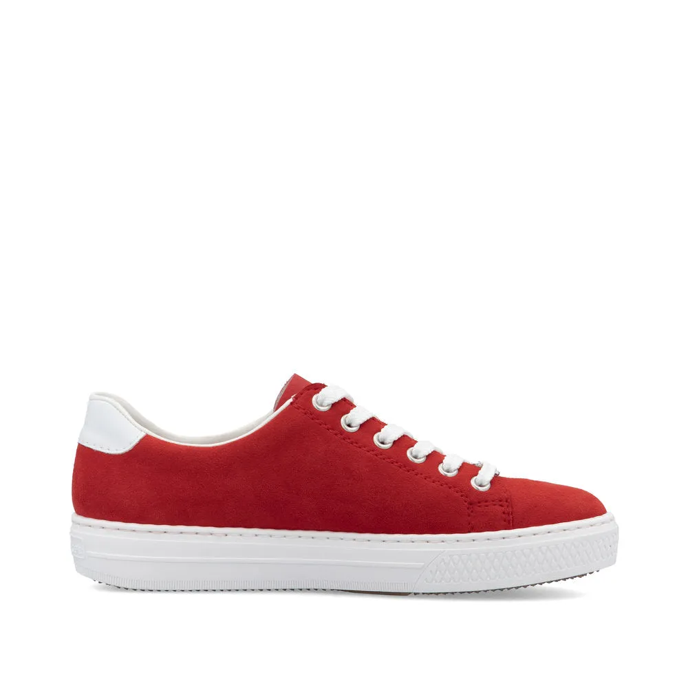 Rieker Shoes L59L1-33 Red Lace/Side Zip