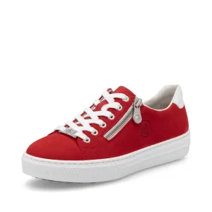 Rieker Shoes L59L1-33 Red Lace/Side Zip