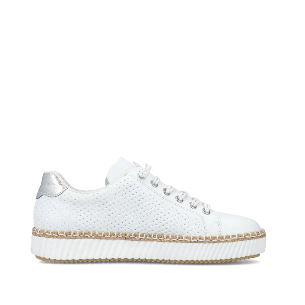 Rieker Shoes M2940-80 White Bungee/Side Zip