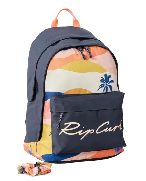 Rip Curl Clothing Double Dome Backpack in Navy & Peach