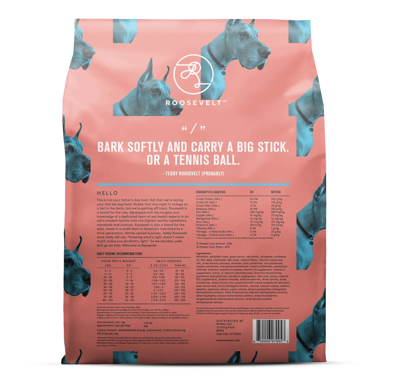 Roosevelt Mountain Hut Whitefish & Green Lentil Grain Free Recipe Dry Dog Food