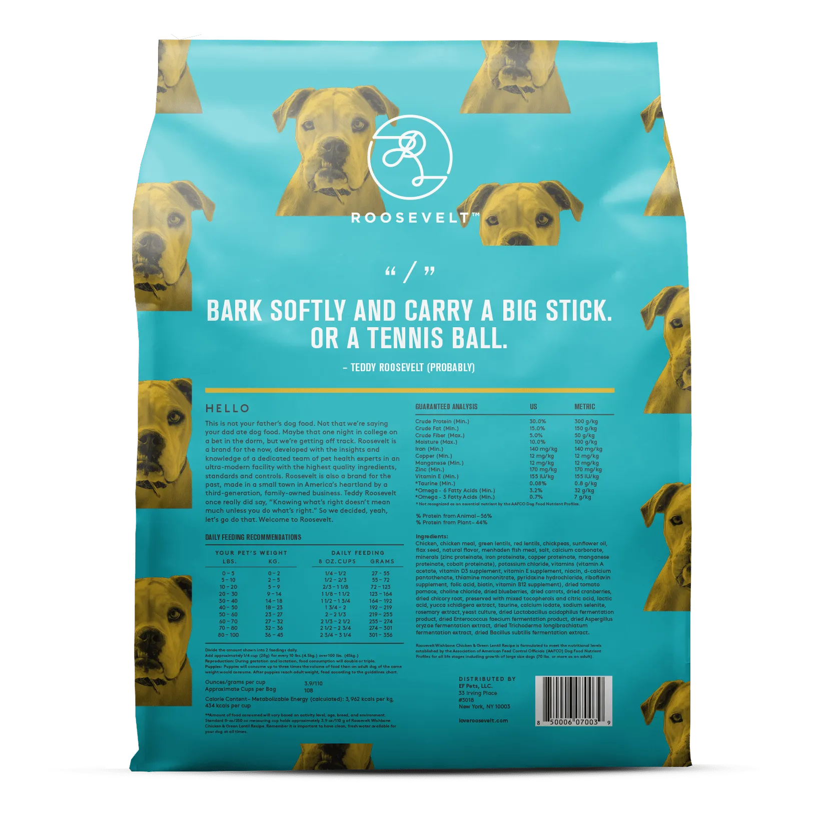 Roosevelt Wishbone Chicken and Green Lentil Grain Free Recipe Dry Dog Food