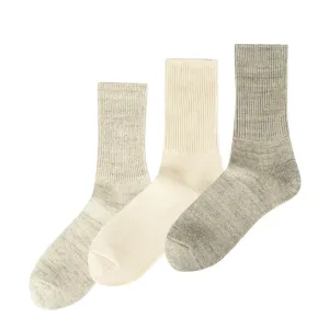 Rototo Organic Daily 3 Pack Ribbed Ecru / Gray Shoes Rototo