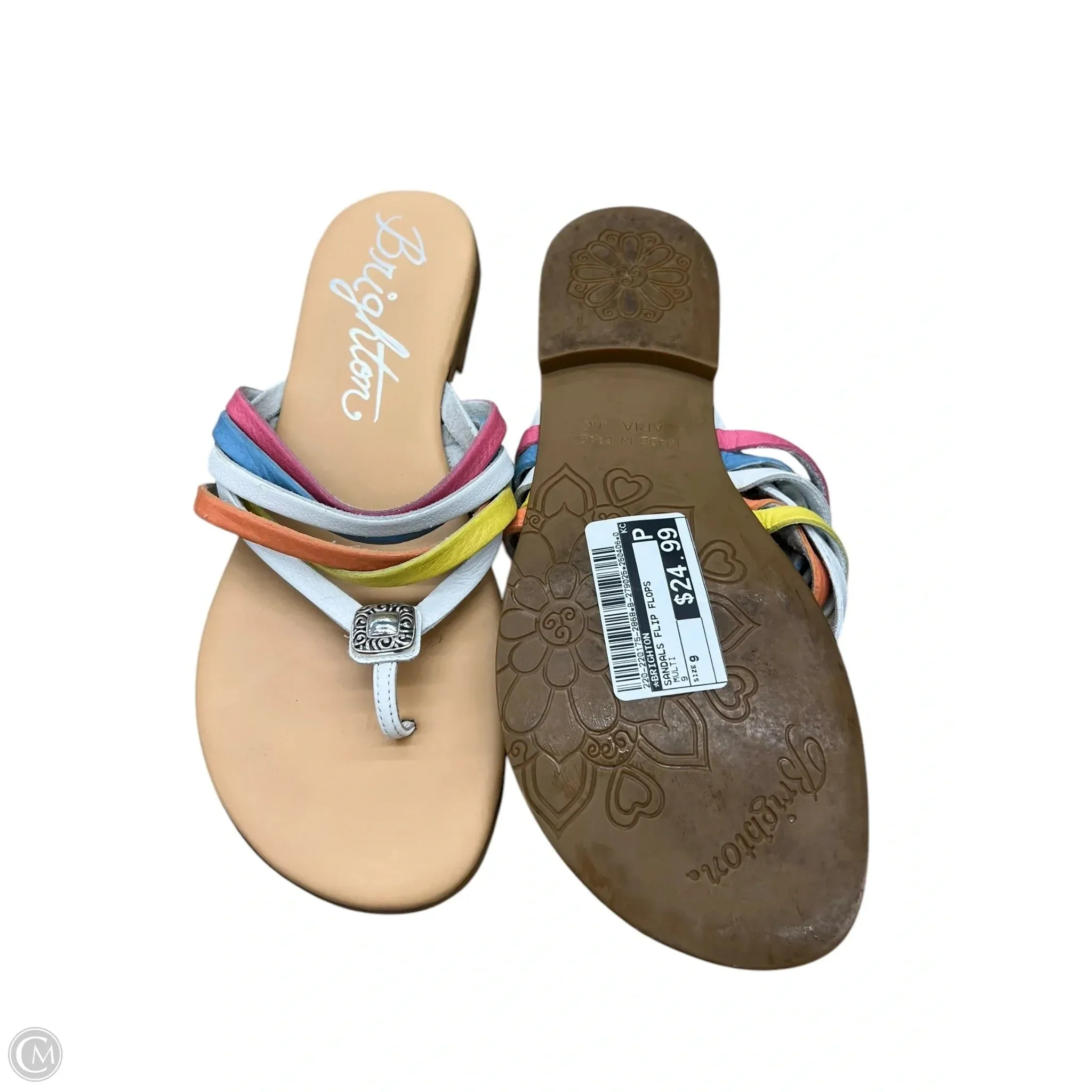 Sandals Flip Flops By Brighton In Multi-colored, Size: 9